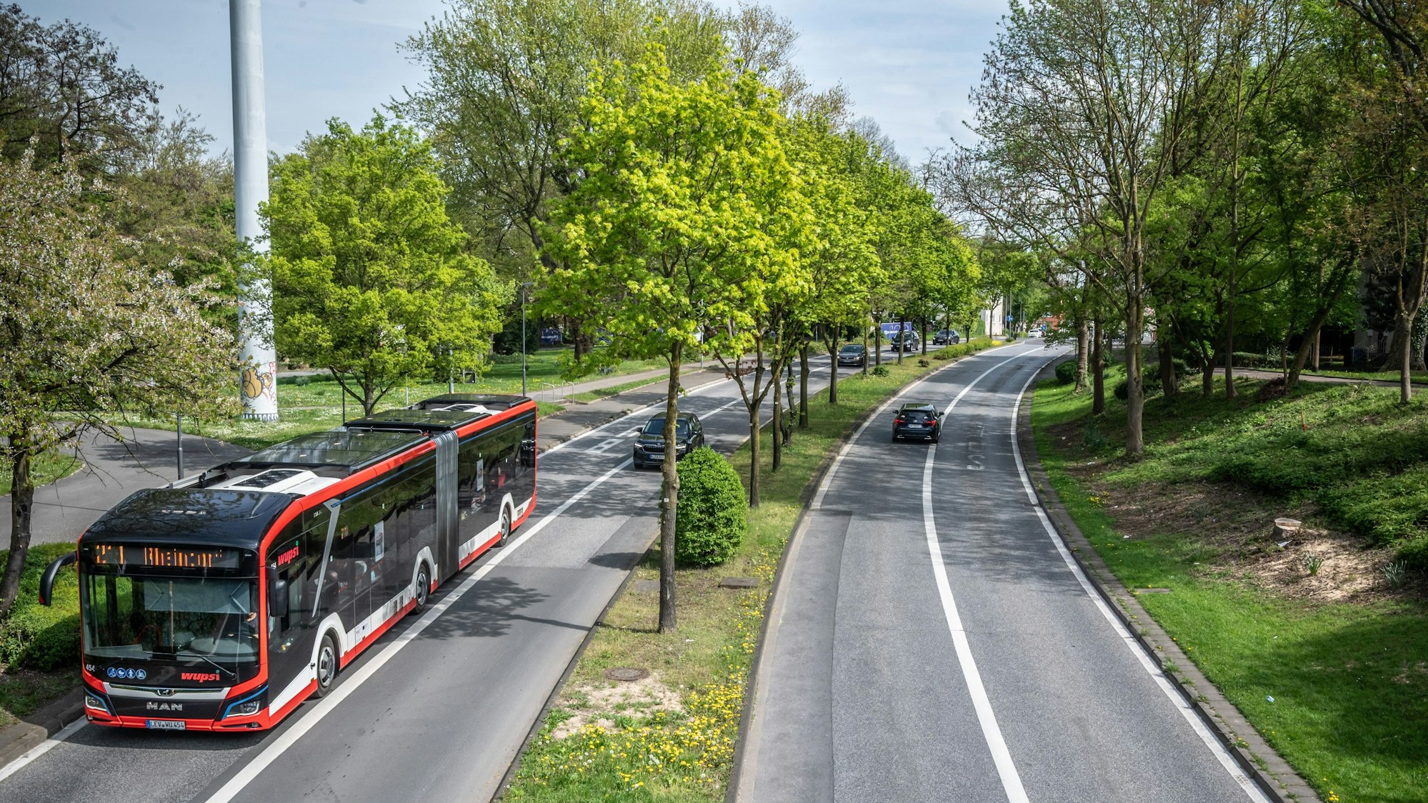 Auf diesem Abschnitt hat die Rathenaustraße je Richtung eine Busspur. Bild: Ralf Krieger