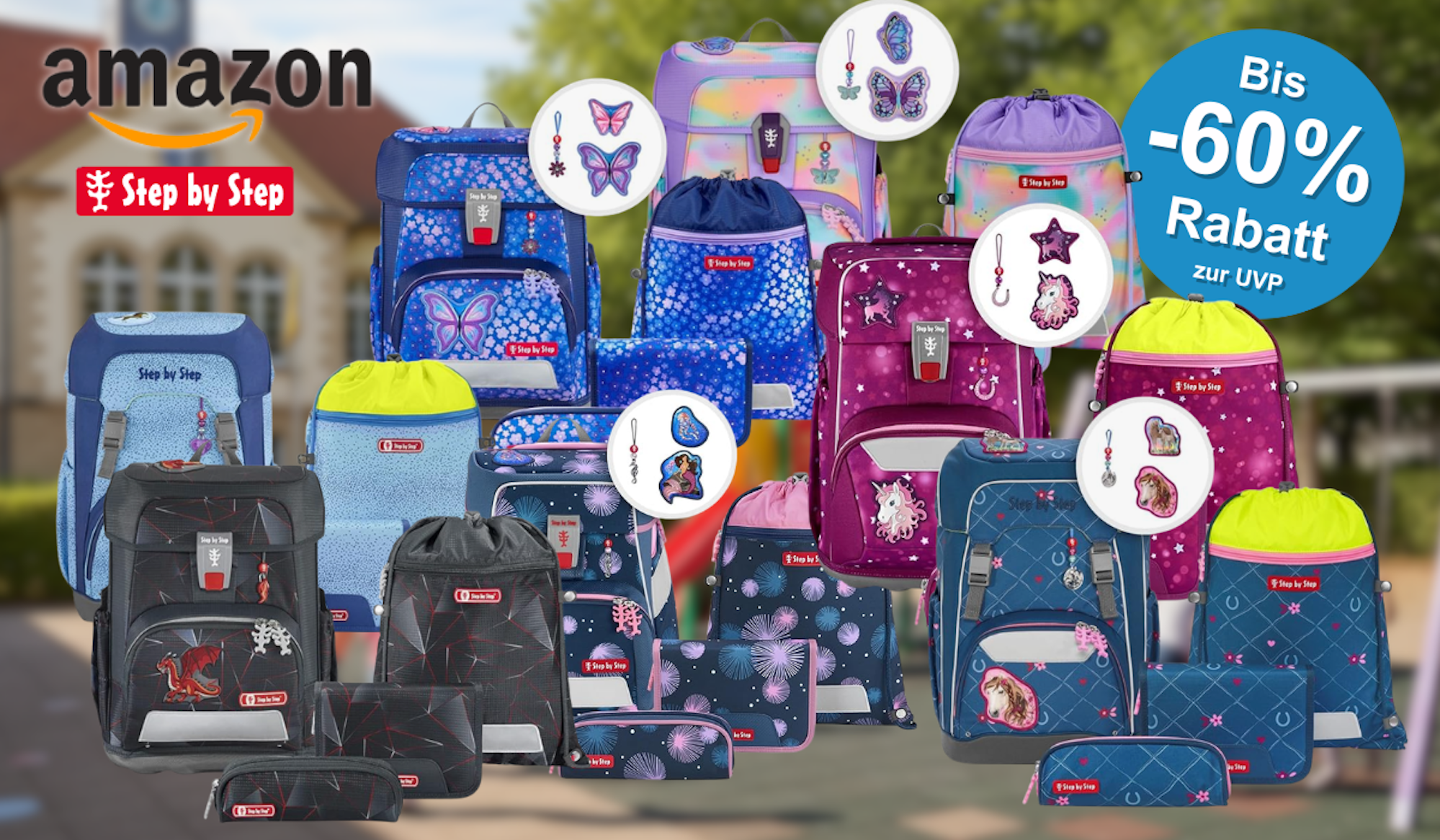 Auf dem Bild sind verschiedene Produkte der Marke Step By Step zu sehen