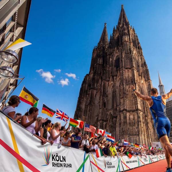 So stellen sich die Olympia-Planer den olympischen Marathon am Kölner Dom vor. (Visualisierung)