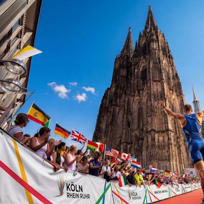 So stellen sich die Olympia-Planer den olympischen Marathon am Kölner Dom vor. (Visualisierung)
