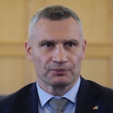 Vitali Klitschko, Bürgermeister der ukrainischen Hauptstadt Kiew, beim Interview.