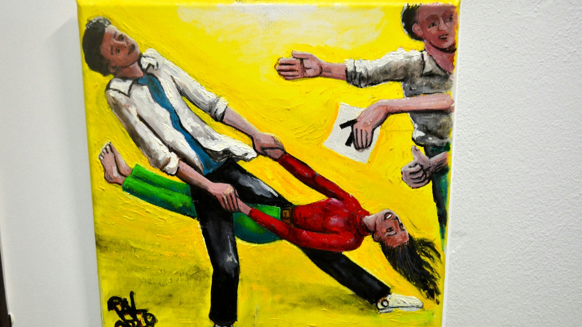 Ein kleines Gemälde mit tanzenden Menschen