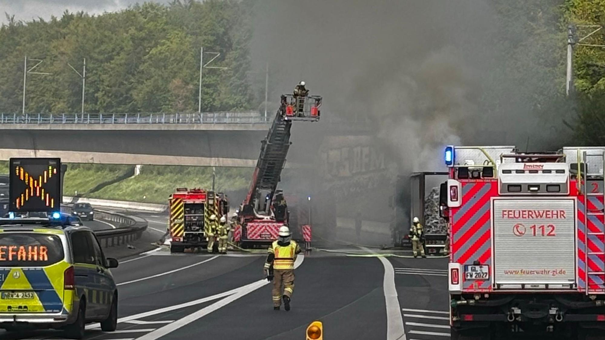 Die Einsatzstelle auf der BAB 4
