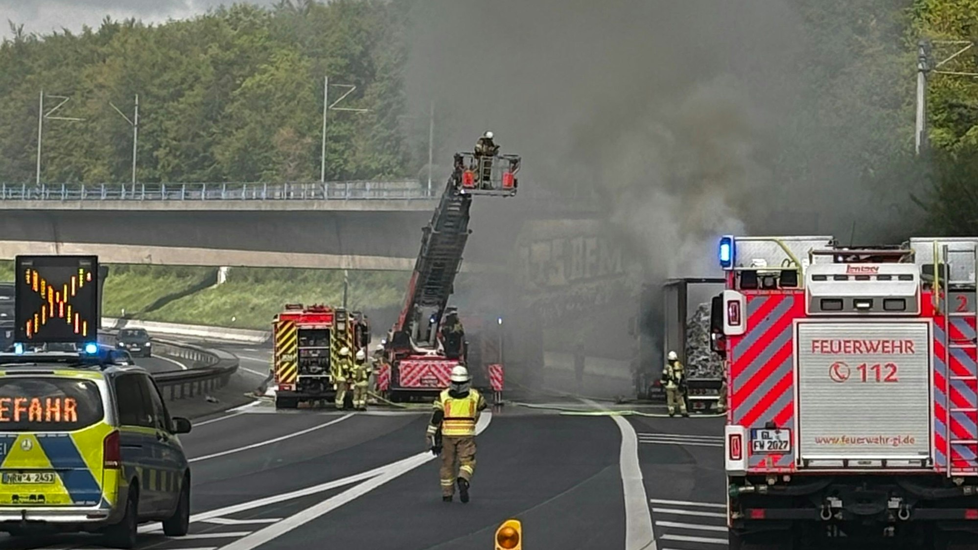 Die Einsatzstelle auf der BAB 4
