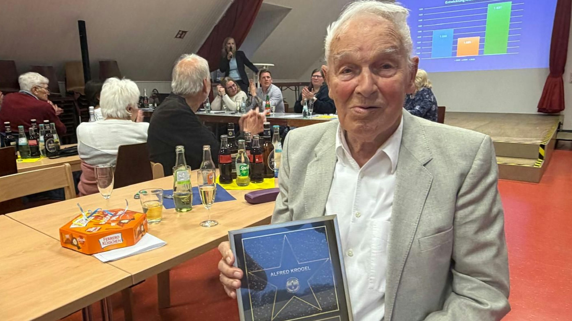 Alfred Krogel wurde für 80 Jahre Mitgliedschaft geehrt. Aktuell hat der TV Witzhelden 1731 Mitglieder.