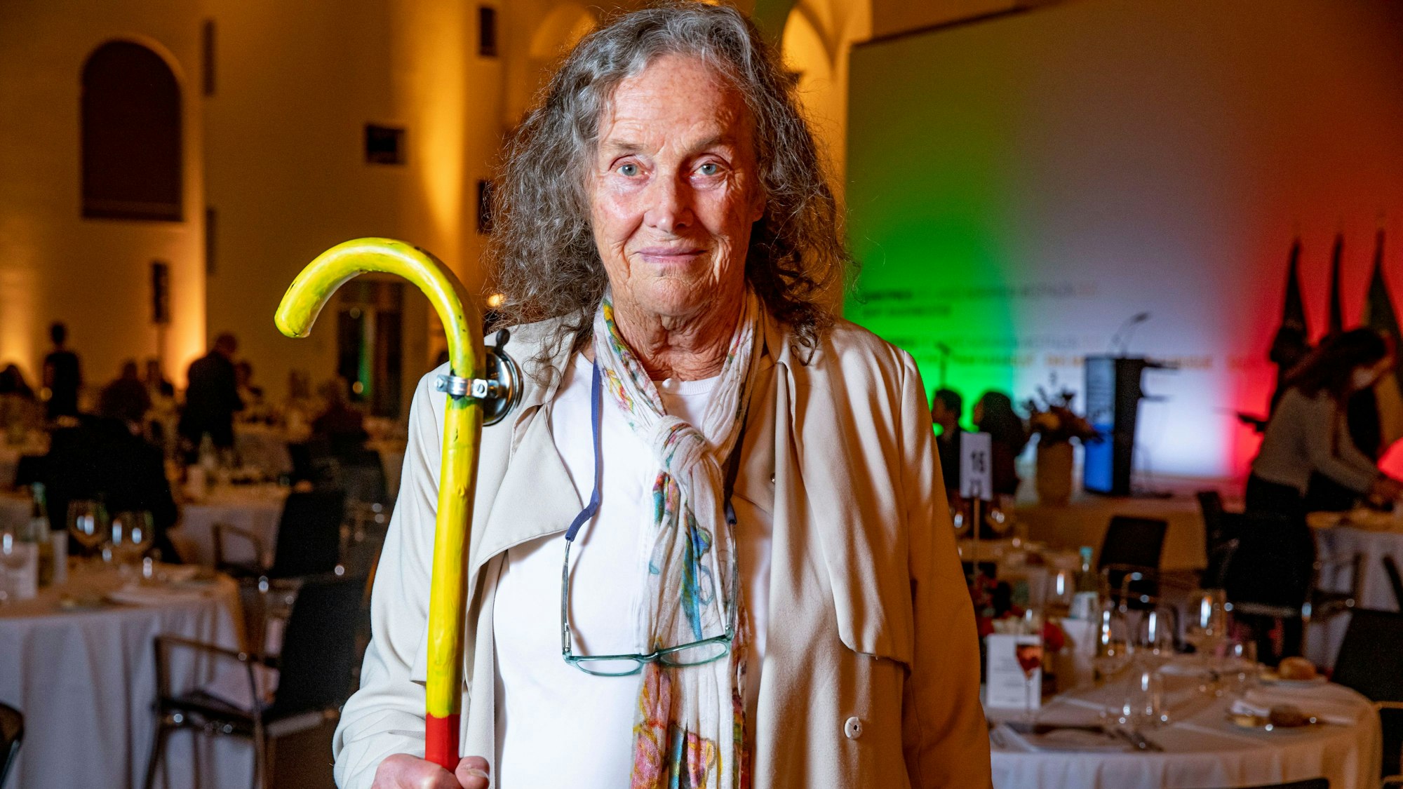 Verleihung des ersten Kunstpreises des Landes Nordrhein-Westfalen an die Künstlerin Mary Bauermeister für ihr überragendes künstlerisches Gesamtwerk. Der Preis wurde vom Ministerpräsidenten des Landes Nordrhein-Westfalen Wüst übergeben. +++ dpa-Bildfunk +++