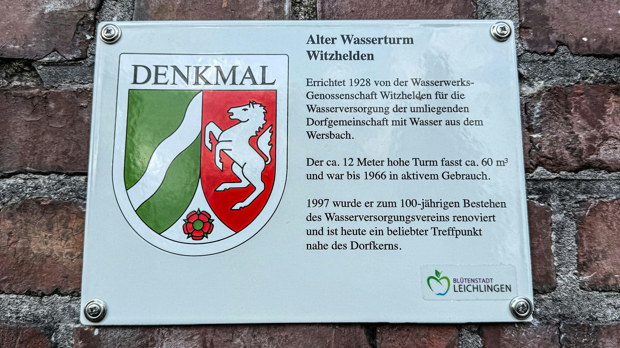 Die Denkmalplakette