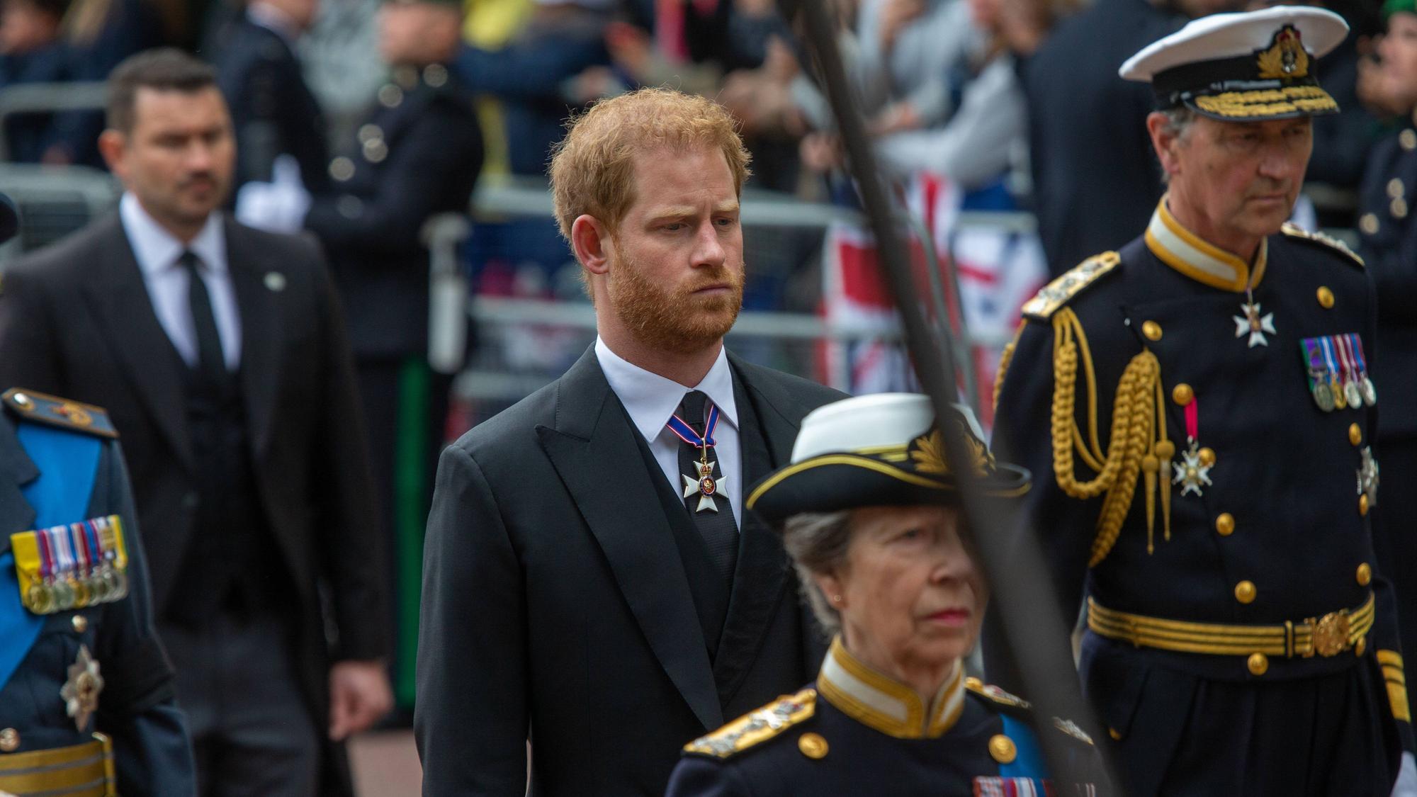 Prinz Harry, Prinzessin Anne und Militärpersonal