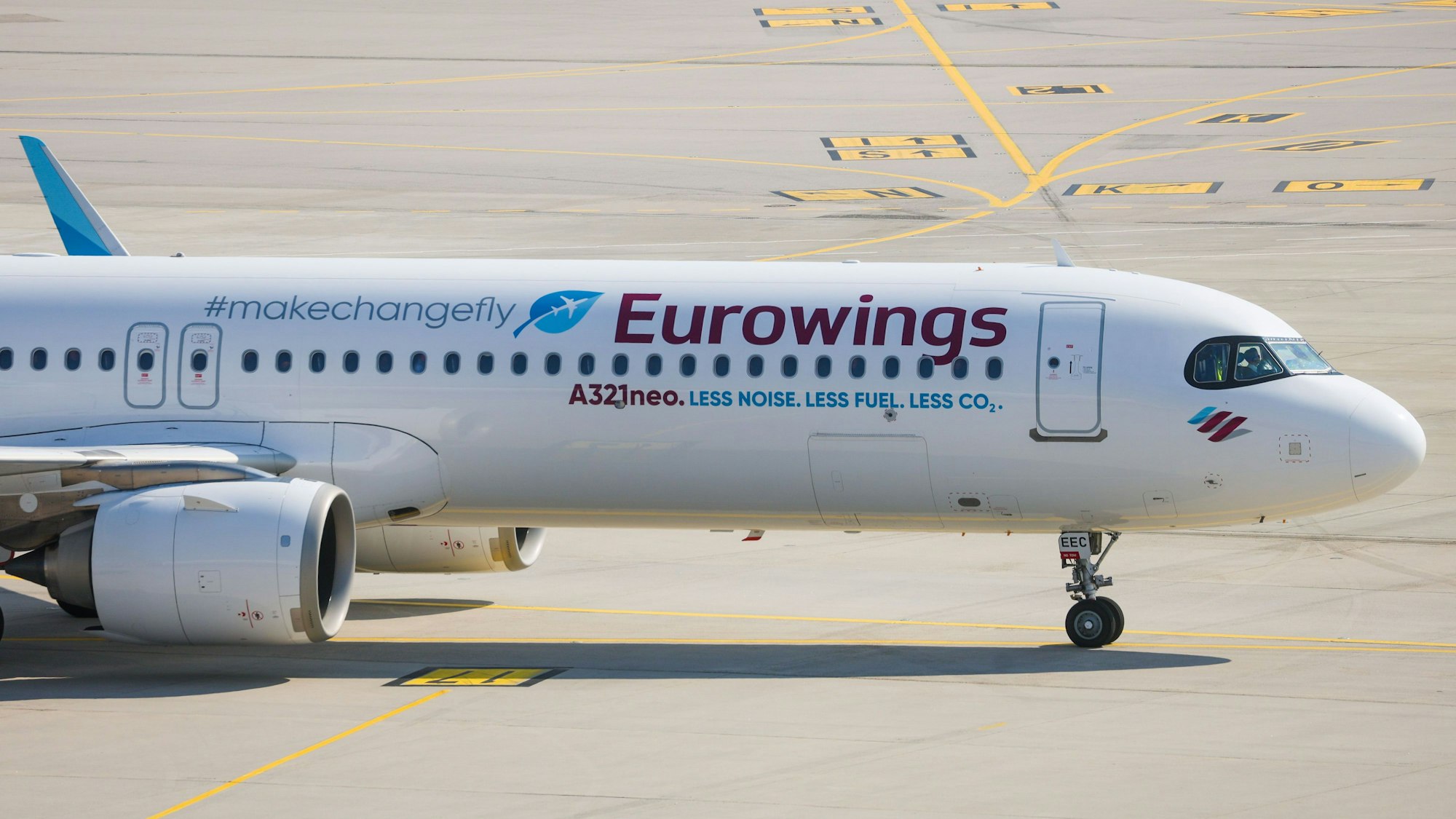 Ein Airbus A321 NEO der Fluggesellschaft Eurowings. (Archivbild)