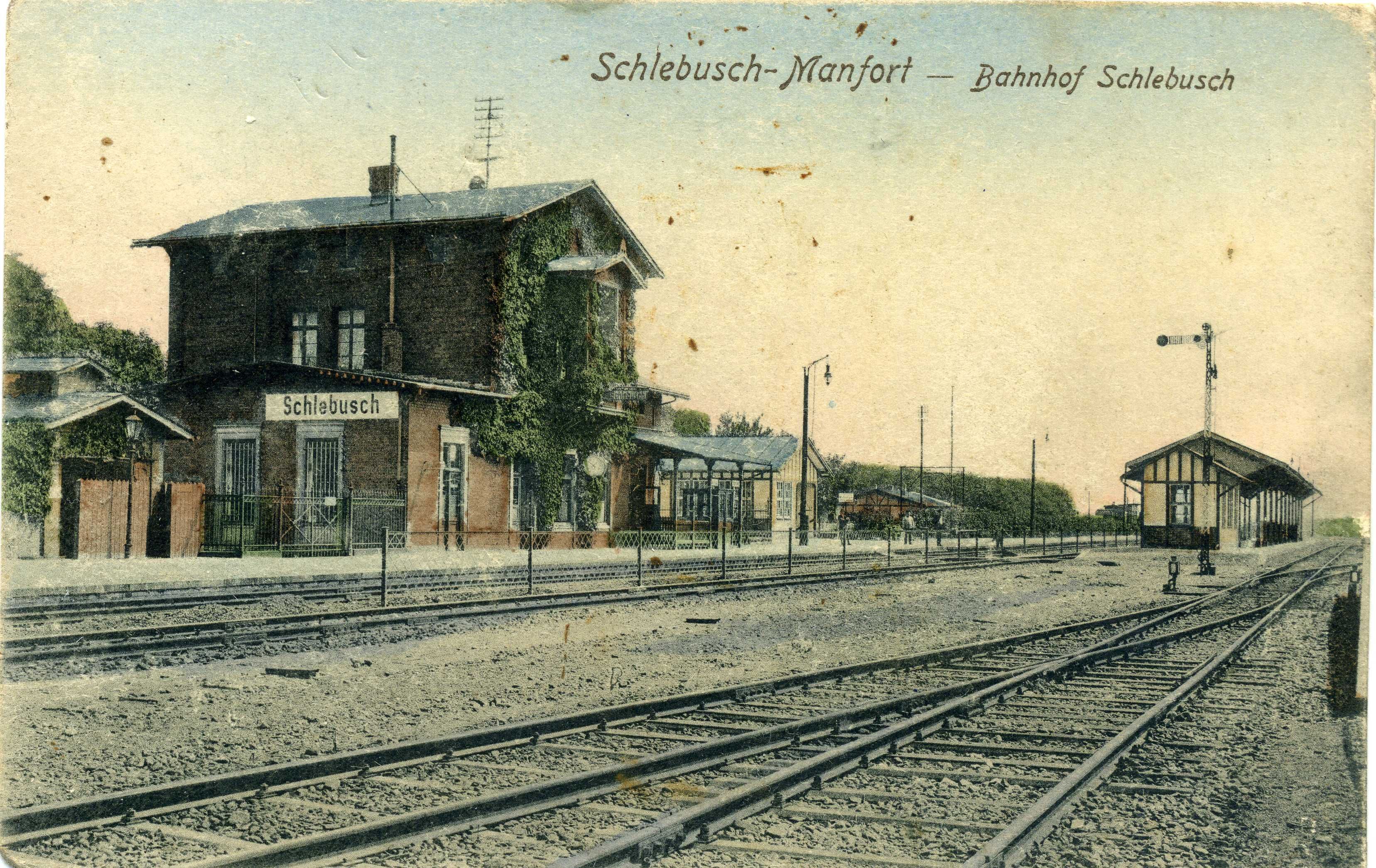 Bahnhof Schlebusch, historische Postkarten Bild: Bergischer Geschichtsverein, Sammlung Braun