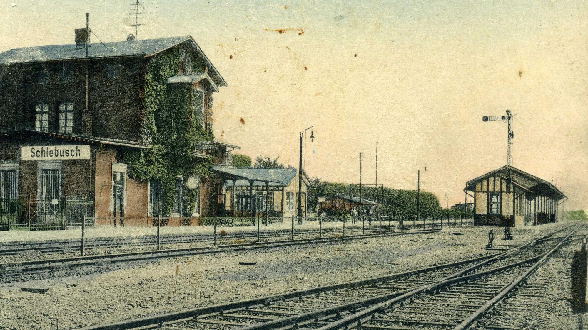 Bahnhof Schlebusch, historische Postkarten Bild: Bergischer Geschichtsverein, Sammlung Braun