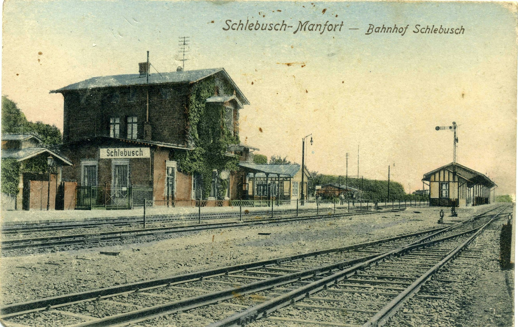 Bahnhof Schlebusch, historische Postkarten Bild: Bergischer Geschichtsverein, Sammlung Braun