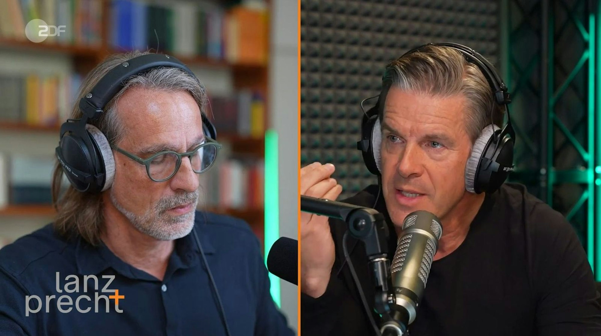 Richard David Precht (links) und Markus Lanz setzen sich in ihrer aktuellen Ausgabe mit dem schwierigen Feld der Isreal-Kritik auseinander. (Bild: ZDF / Lanz+Precht)