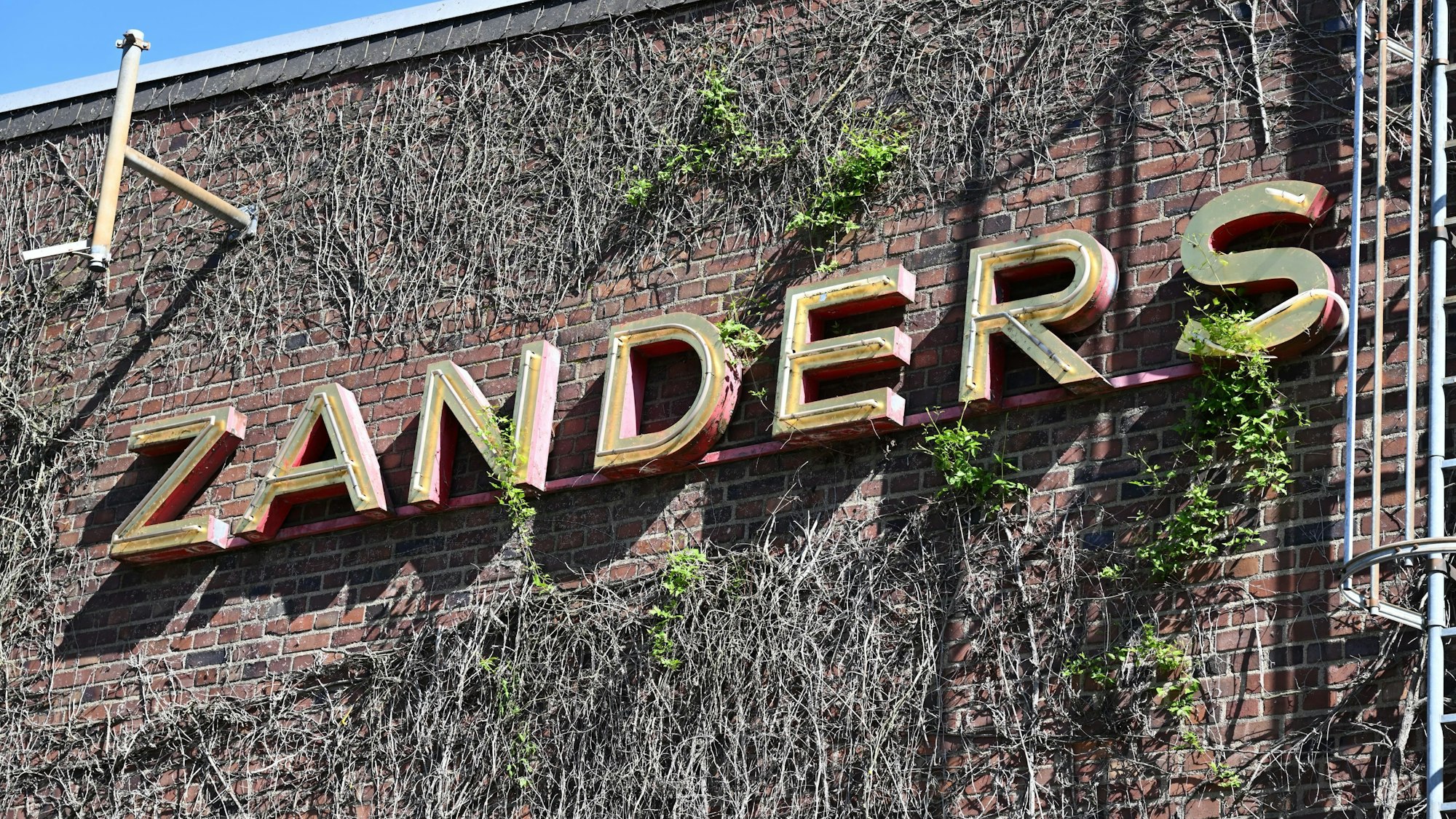 Das Foto zeigt das Emblem der Papierfabrik