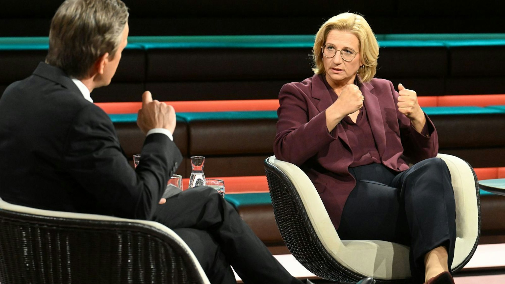 SPD-Politikerin Anke Rehlinger bezog bei „Markus Lanz“ unter anderem Stellung zur umstrittenen Renten-Aussage von Friedrich Merz. (Bild: ZDF / Cornelia Lehmann)