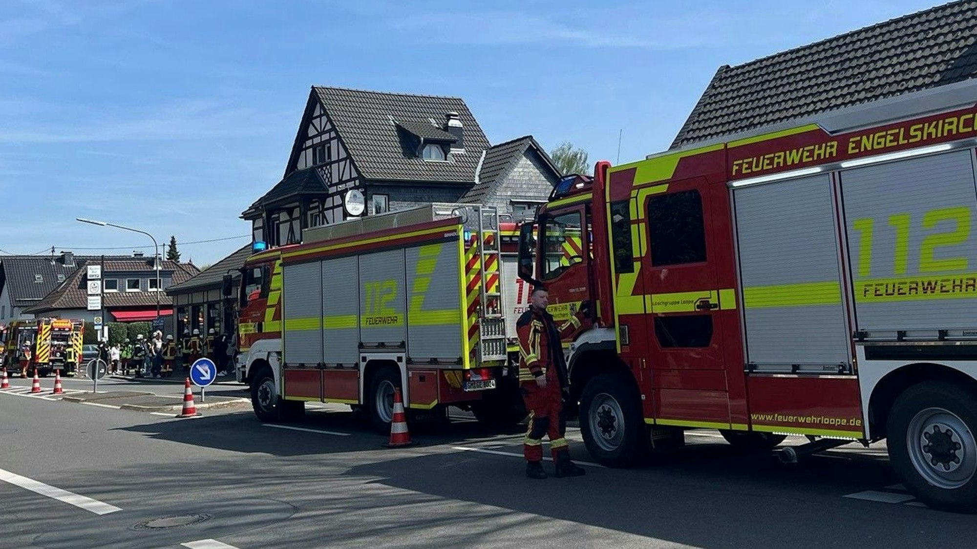 Eine Feuerwehr im Einsatz.