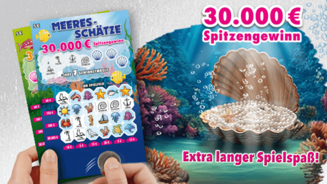 Abgebildet ist das WestLotto-Rubbellos „Meeres-Schätze“