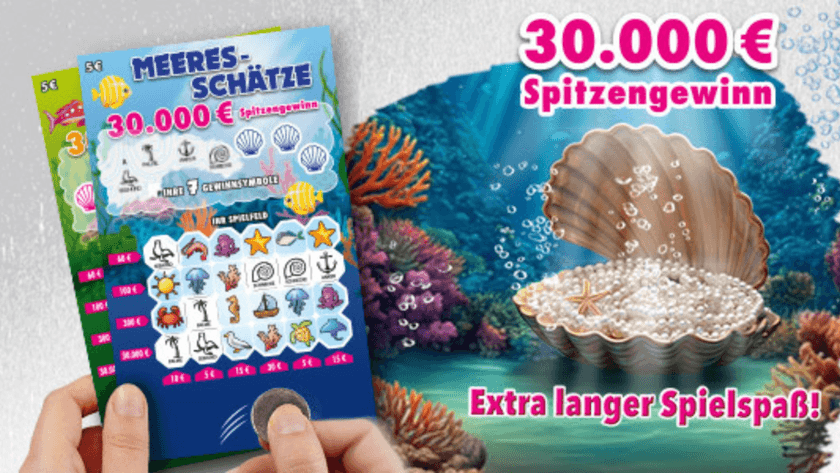 Abgebildet ist das WestLotto-Rubbellos „Meeres-Schätze“