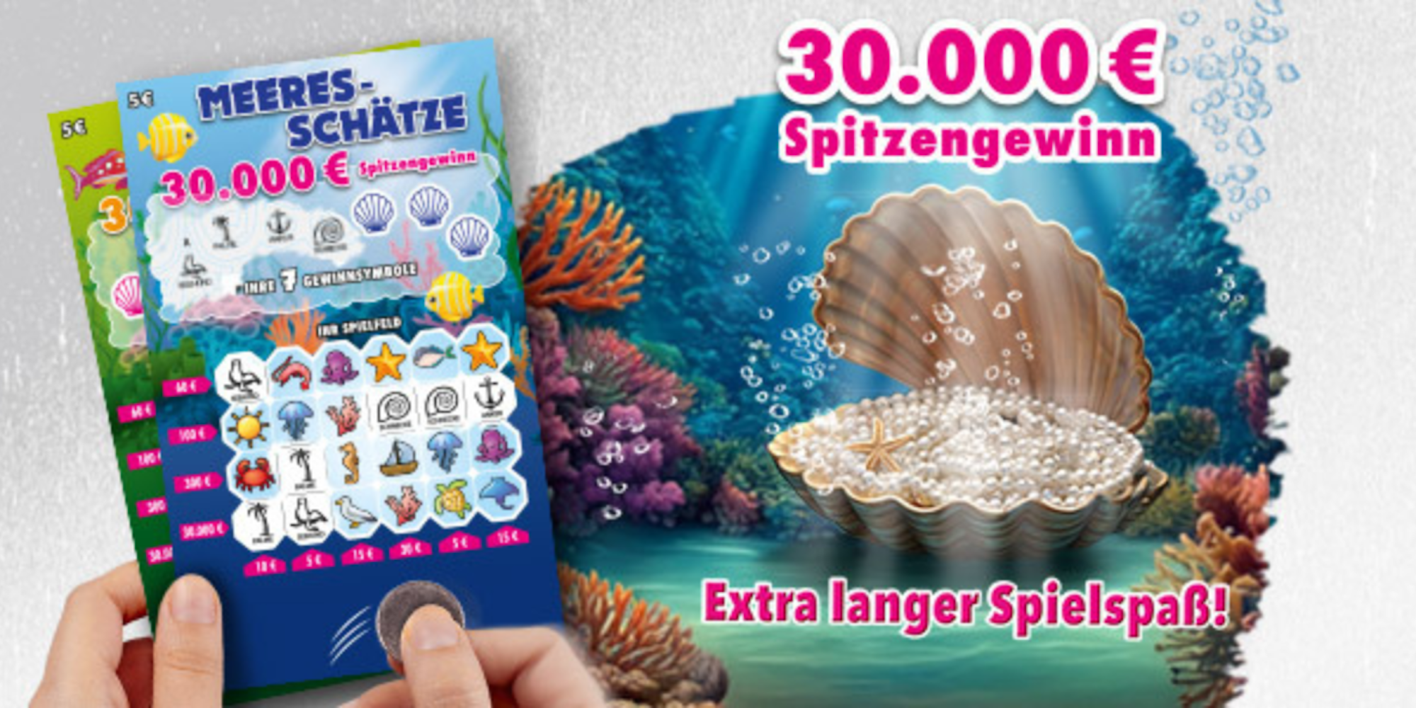 Abgebildet ist das WestLotto-Rubbellos „Meeres-Schätze“