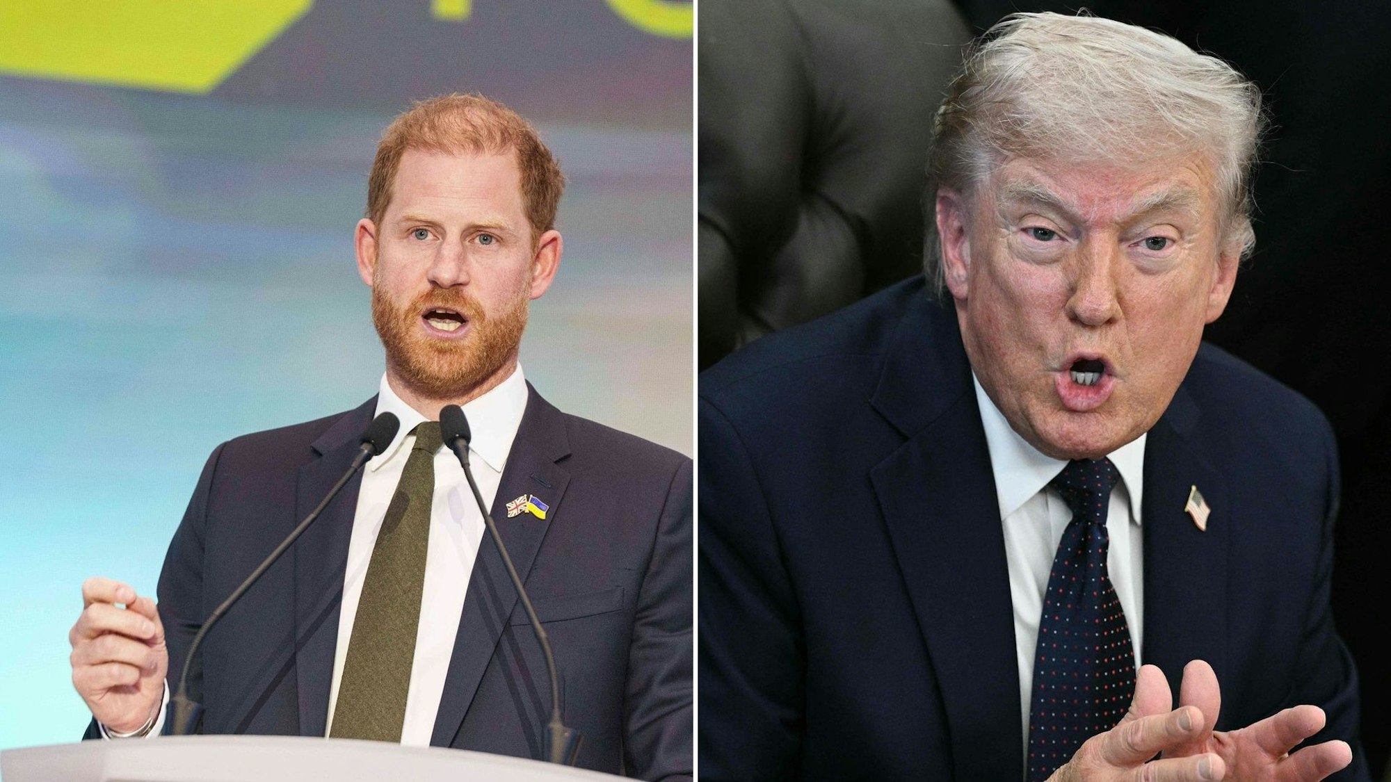 Prinz Harry und Donald Trump Collage