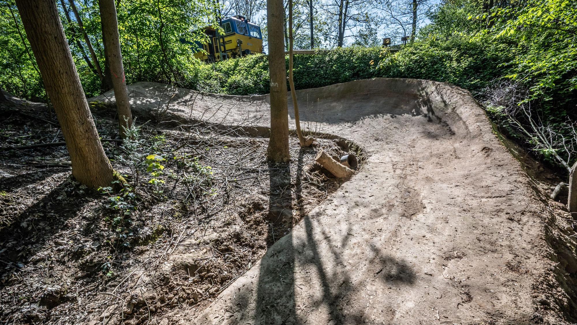 Fahrradstrecke im Wald bei Morsbroich für Mountainbiker. Bild: Ralf Krieger