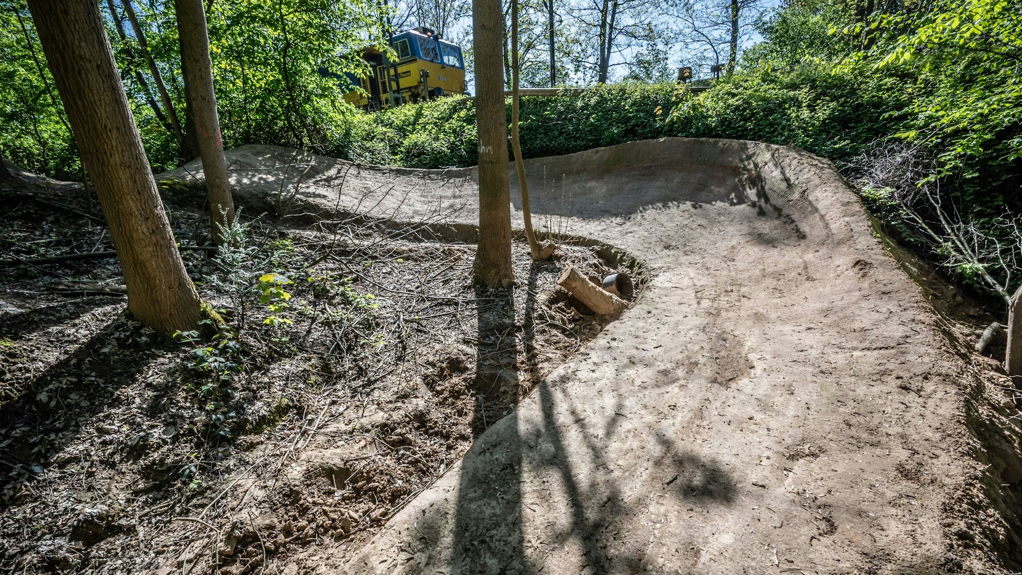 Fahrradstrecke im Wald bei Morsbroich für Mountainbiker. Bild: Ralf Krieger