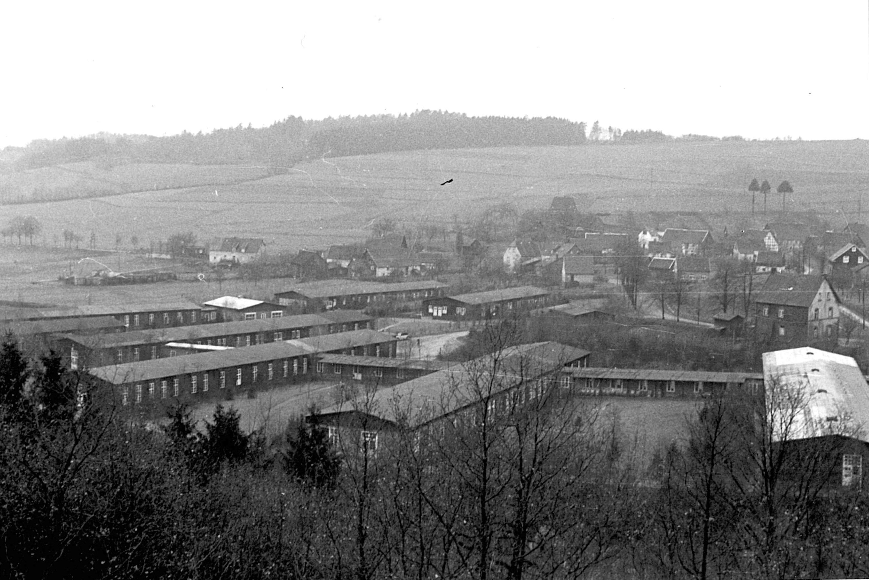 Das Schwarz-Weiß-Foto zeigt die Klinik in Marienheide um das Jahr 1950.