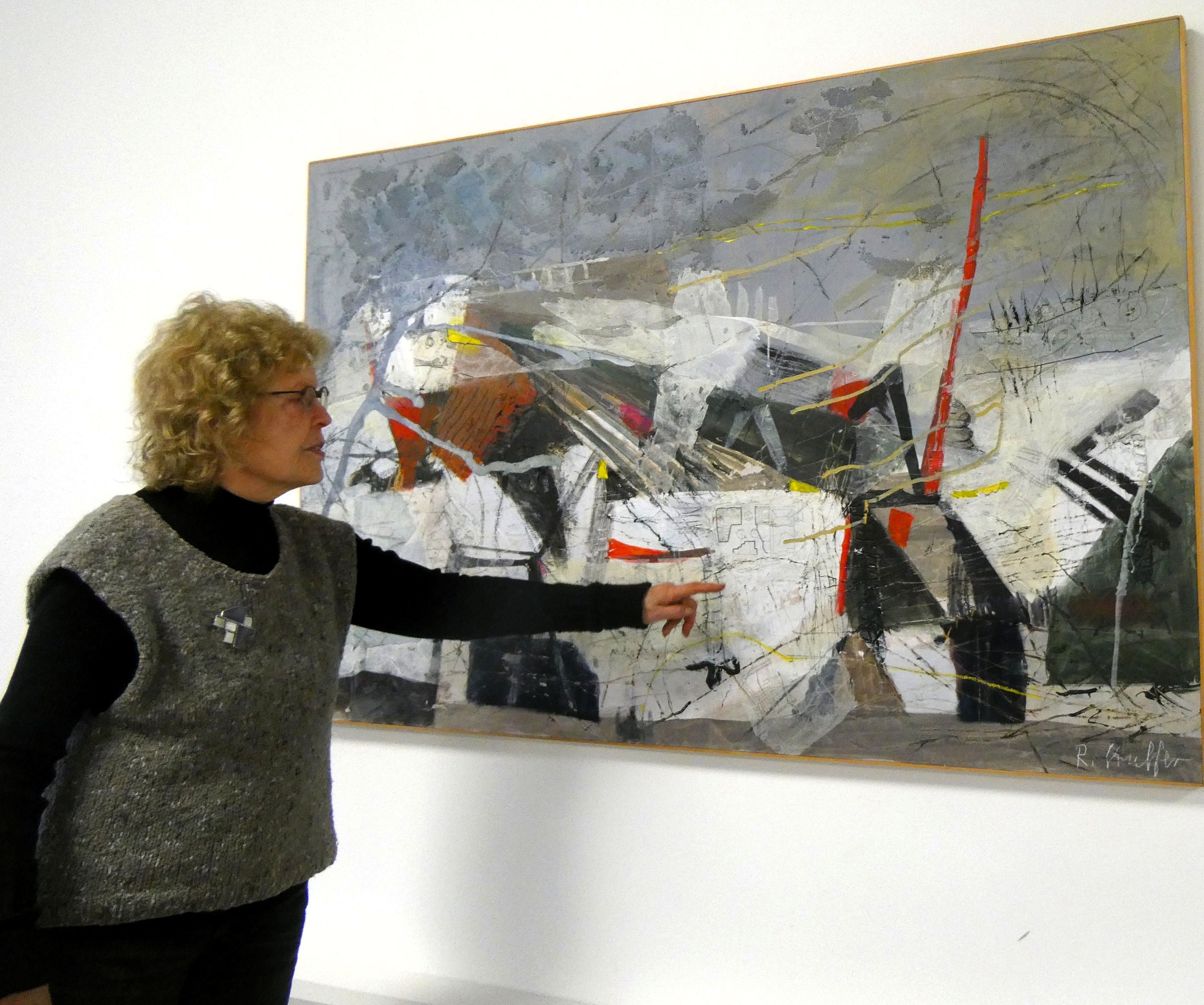 Rosemarie Stuffers Arbeit "Spiel der Kräfte" bezieht sich auf Medien, die den Einsturz einer Disko meldeten.