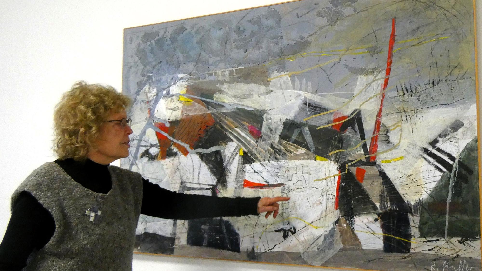 Rosemarie Stuffers Arbeit "Spiel der Kräfte" bezieht sich auf Medien, die den Einsturz einer Disko meldeten.