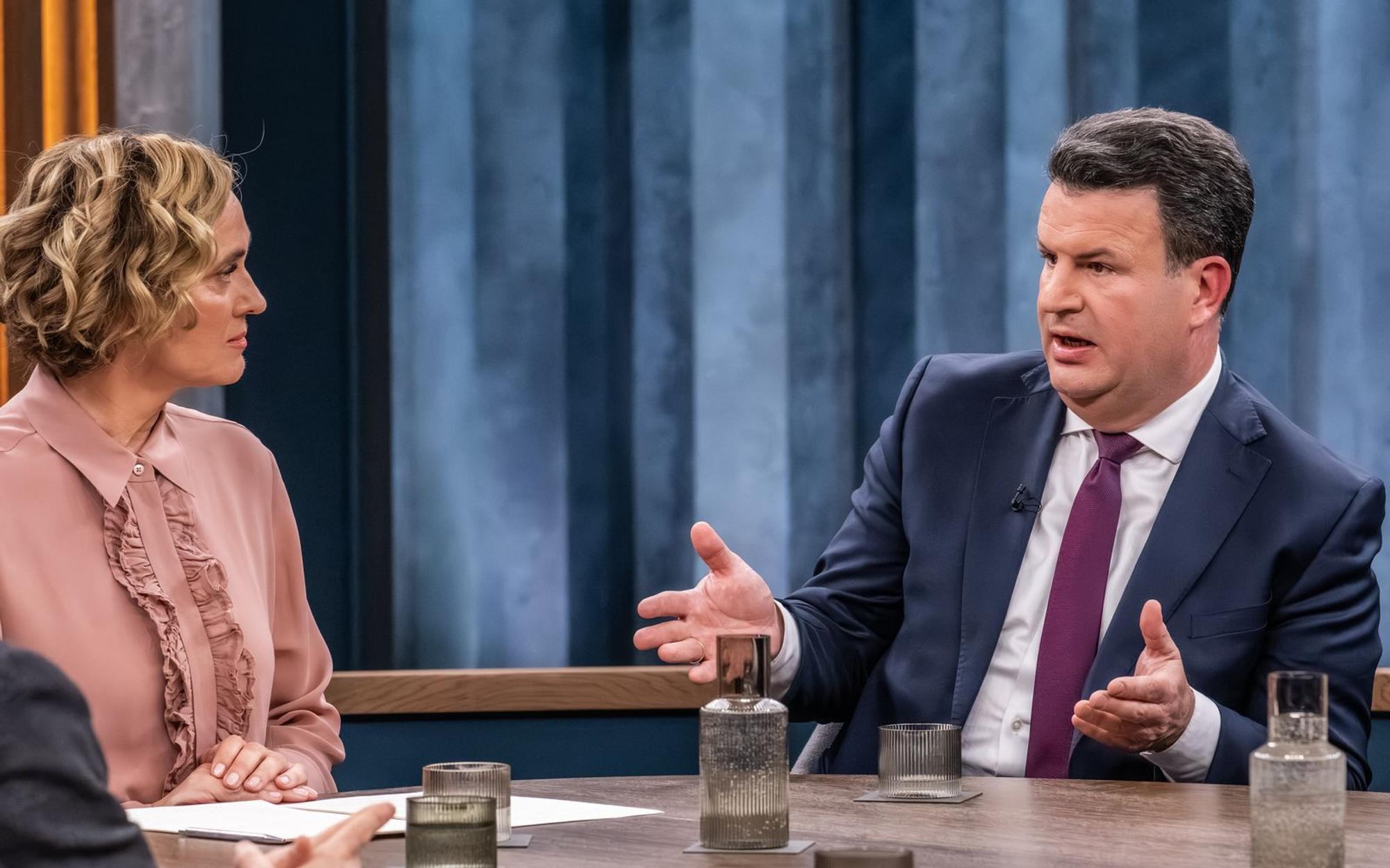 Hubertus Heil forderte in Bezug auf den Iran-Krieg: „Die Waffen müssen schweigen.“ (Bild: ARD / Claudius Pflug)