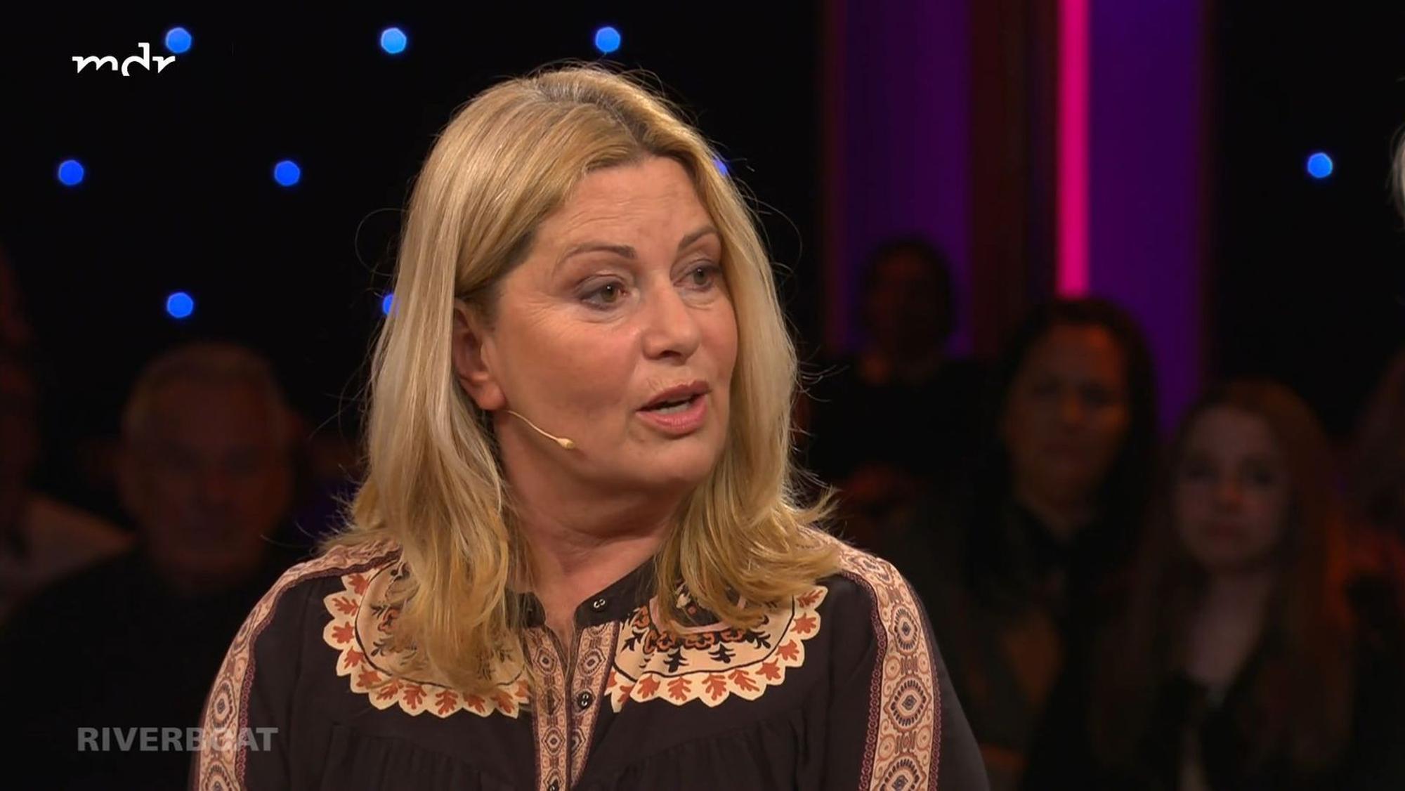 Karin Thaler war zu Gast im MDR-Talk „Riverboat“. (Bild: MDR)