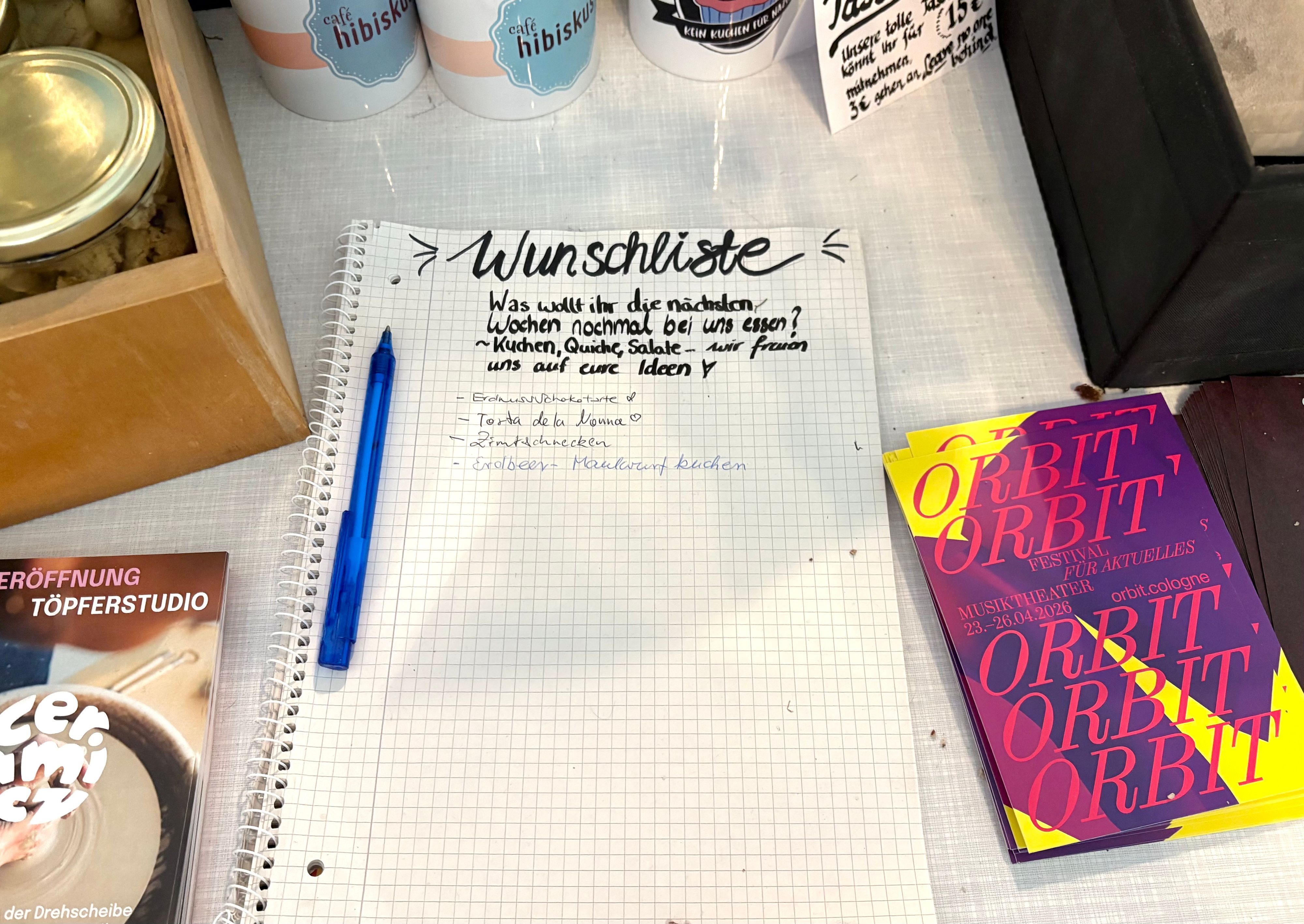 Die Wunschliste für die letzten Tage im Café Hibiskus.