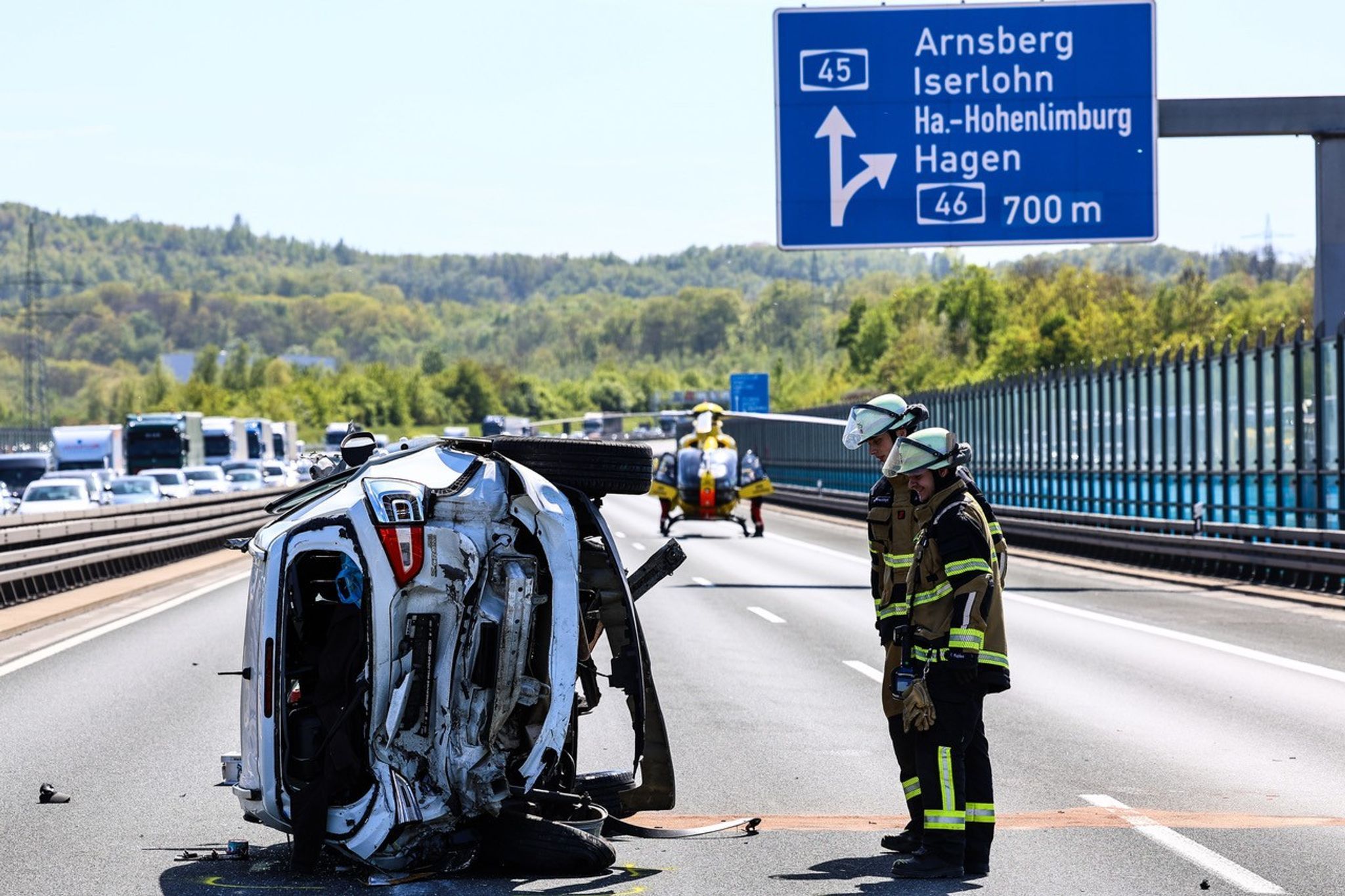 Unfall auf der Lennetalbrücke