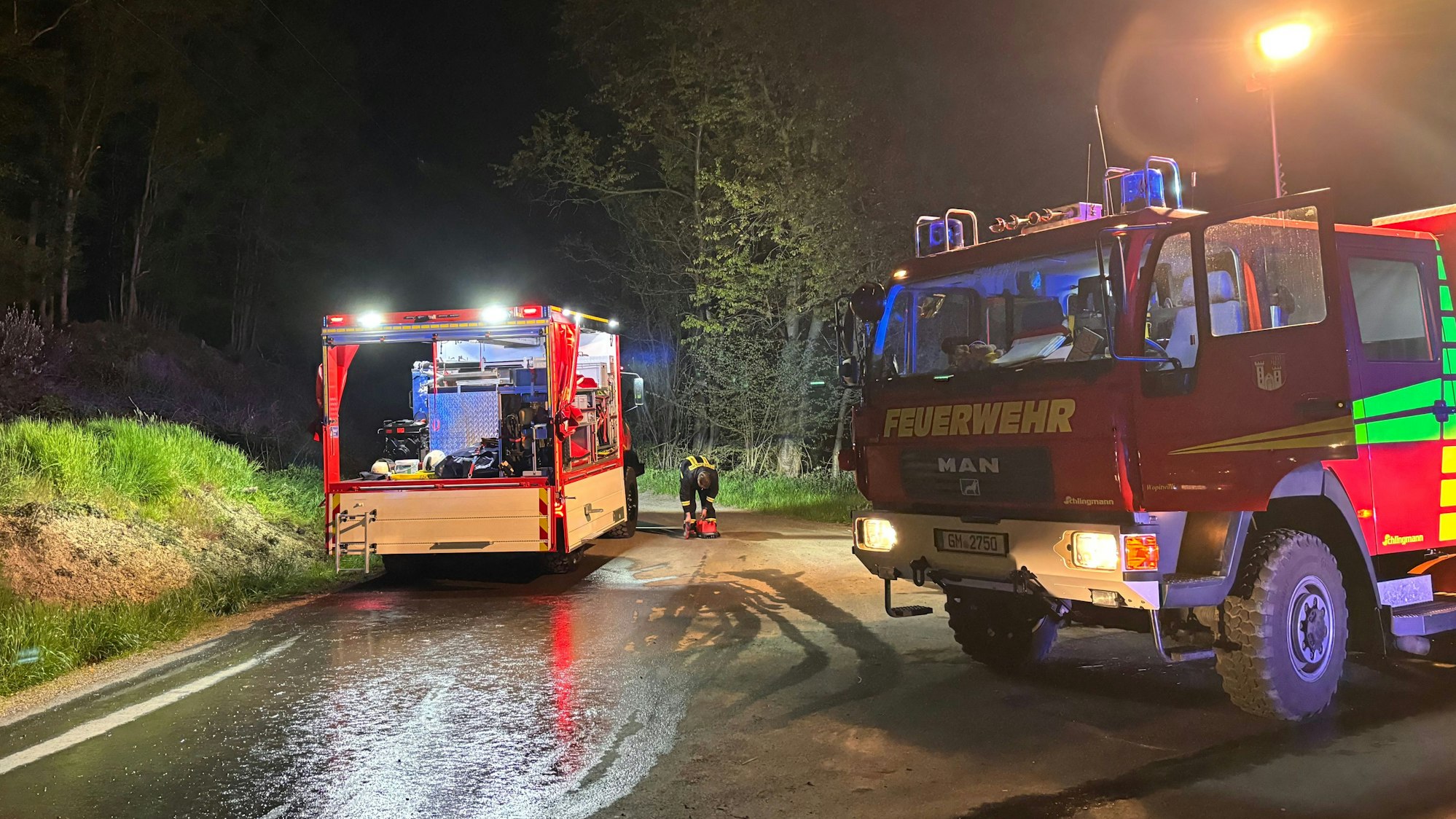 Beiderorts hatten sich die Flammen bereits auf Waldflächen ausgebreitet, sodass weitere Kräfte nachalarmiert werden mussten.