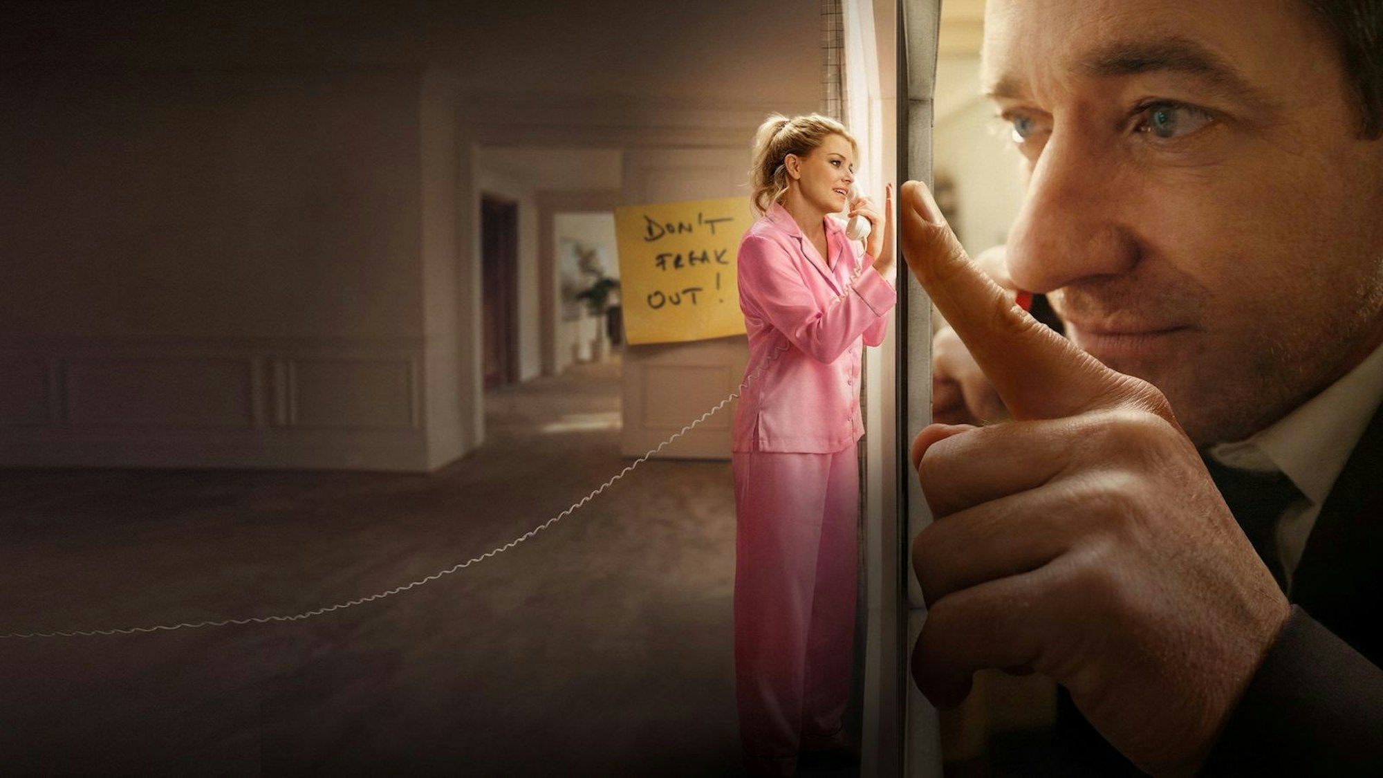 Les (Matthew Macfayden) korrigiert die Machtverhältnisse mit seiner Frau Lindy (Elizabeth Banks). (Bild: © 2026 Mr. Magoo, LLC. All rights reserved)