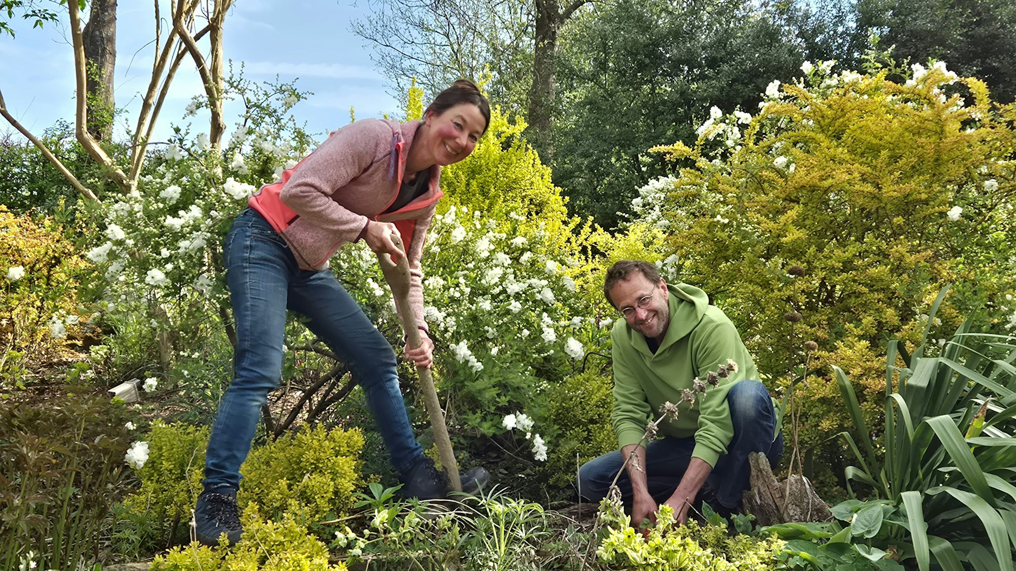 Auch unter großen Bäumen kann man erfolgreich gärtnern. Frank Schroeder und seine Frau Nici Frank wissen, wie es geht.
