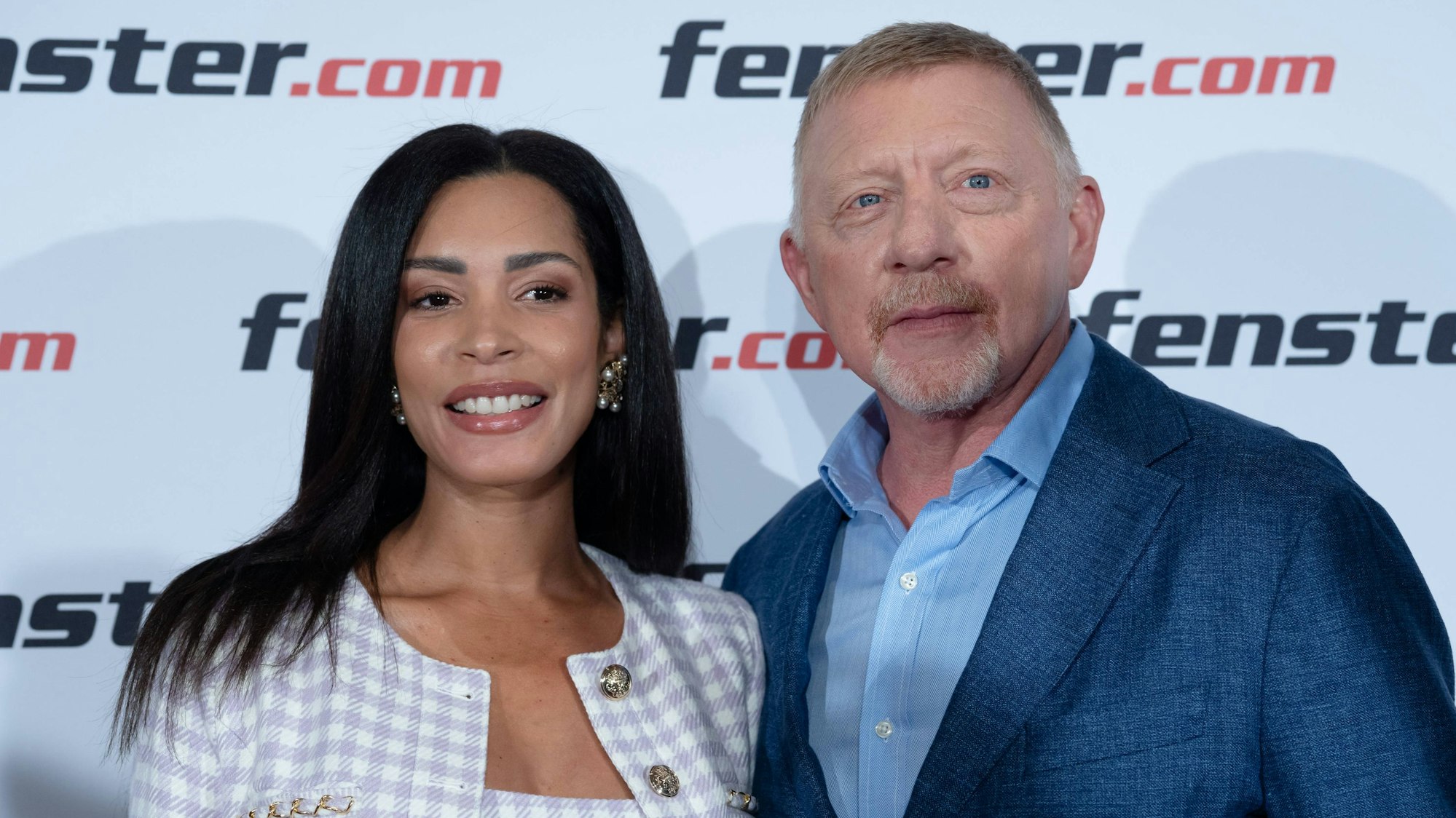Boris Becker und Lilian de Carvalho Monteiro posieren.