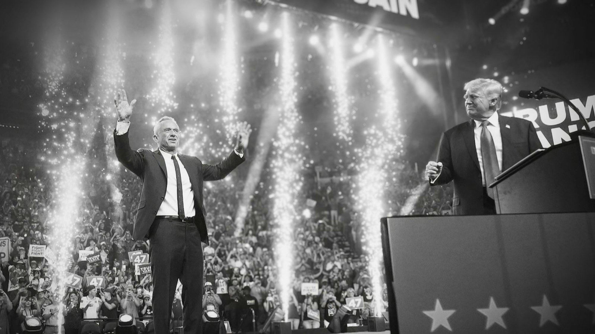 RFK Jr. schließt sich 2024 dem Wahlkampf von Donald Trump an. Er selbst hatte geringe Aussichten auf das Präsidentenamt. (Bild: ZDF/WGBH Educational Foundation)
