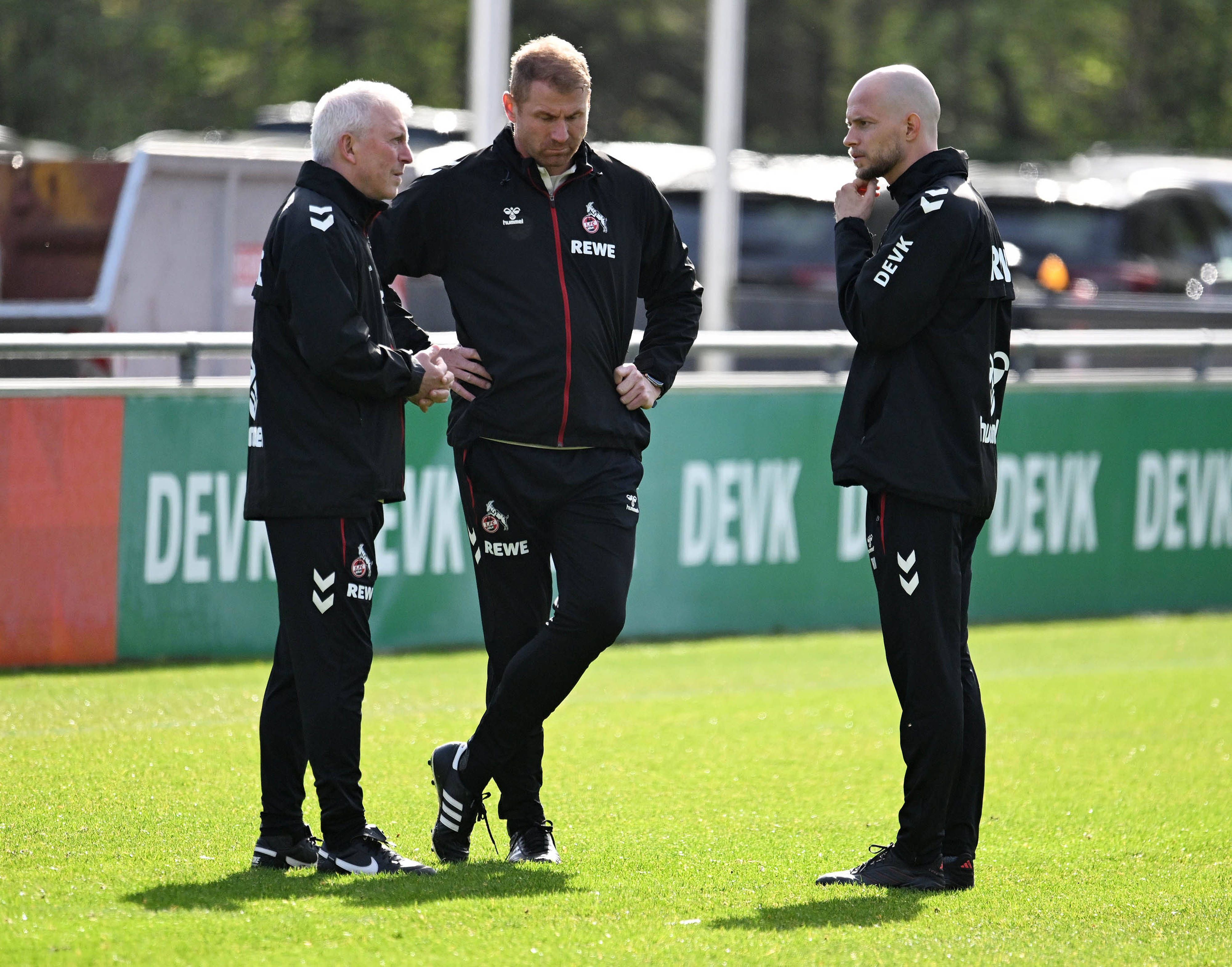 Das aktuelle Trainerteam beim 1. FC Köln: Armin Reutershahn, Lukas Sinkiewicz und René Wagner (v.l.)
