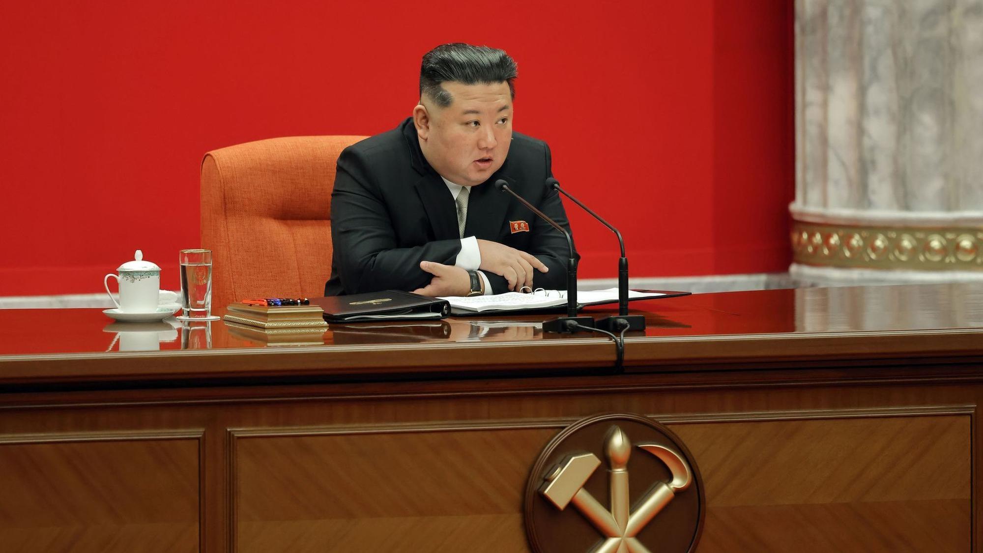 Kim Jong-un spricht.