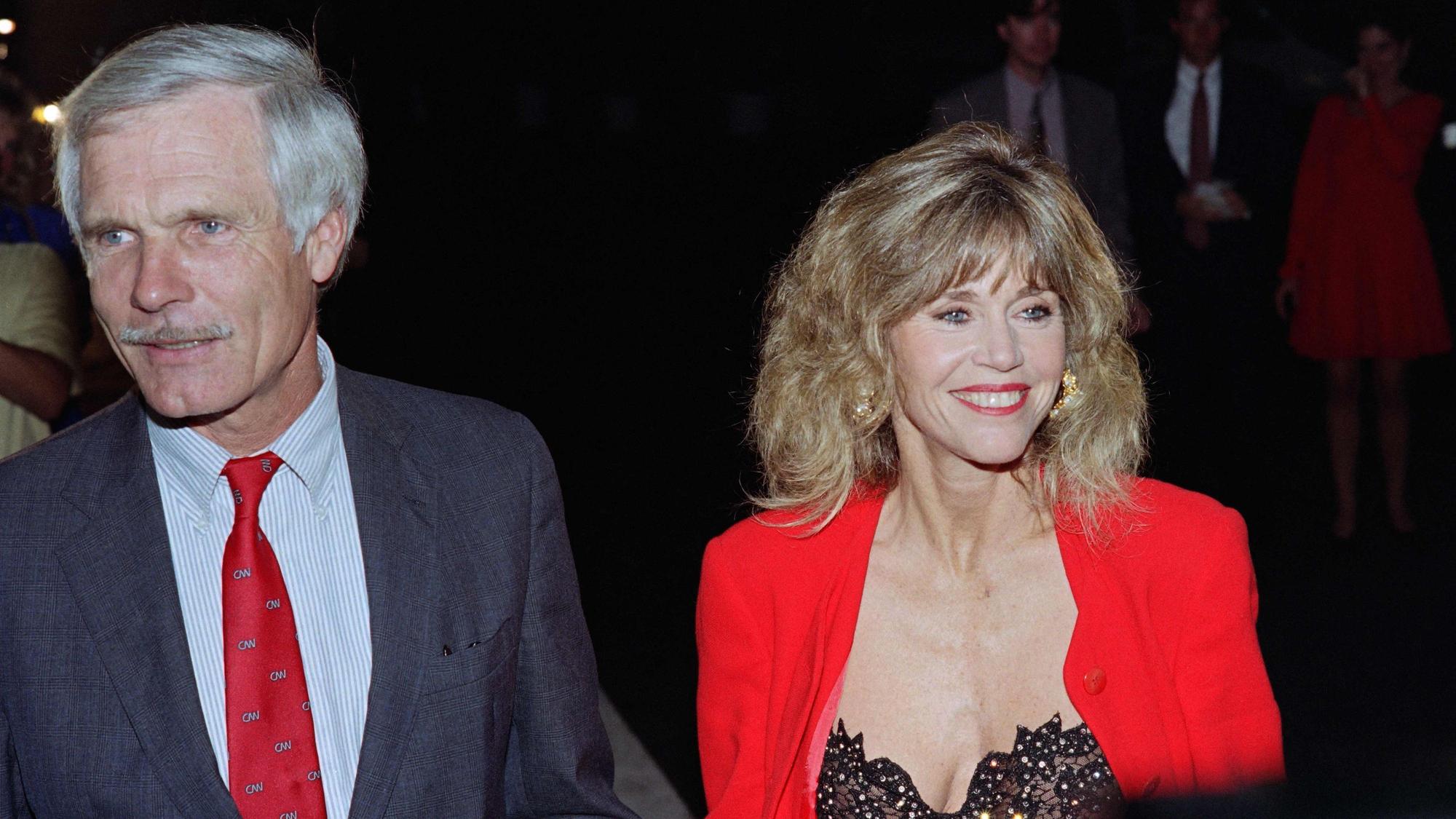 Ted Turner mit seiner damaligen Ehefrau, Hollywood-Schauspielerin und Oscar-Preisträgerin Jane Fonda.