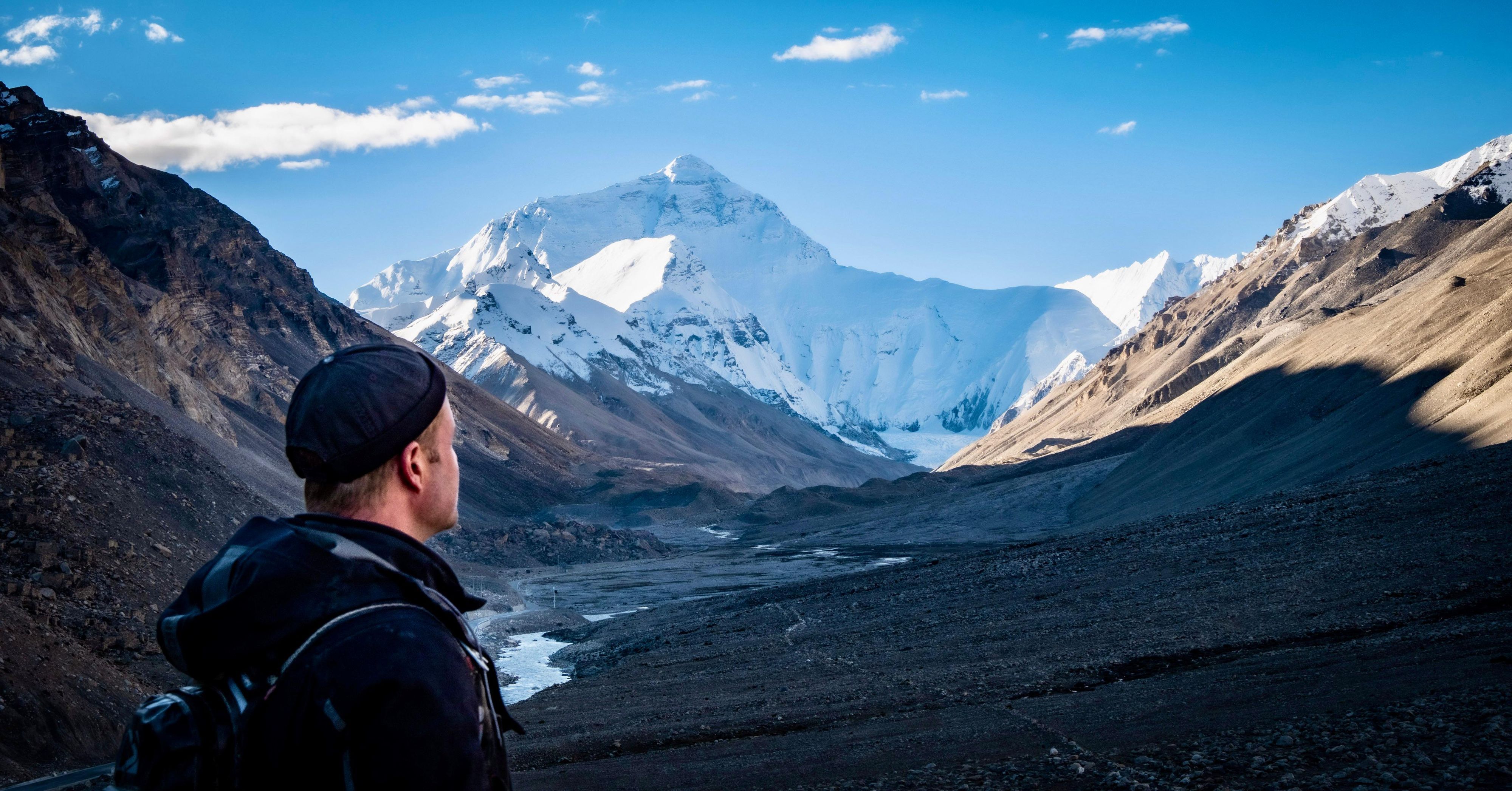 Motorradtour von Cornelius „Corny“ Köster nach Tibet, Blick auf den Mount Everest