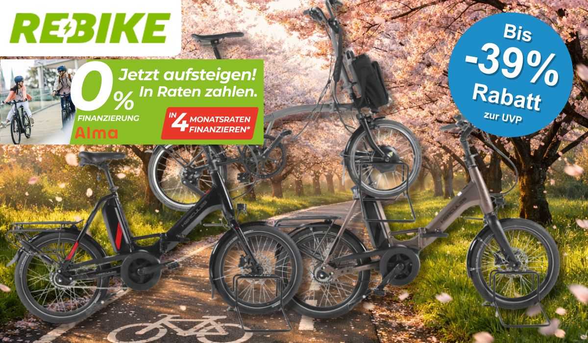 3 verschiedene E-Falträder.