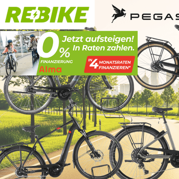 Eine Darstellung von Pegasus Fahrrädern vor einem Fahrradweg.