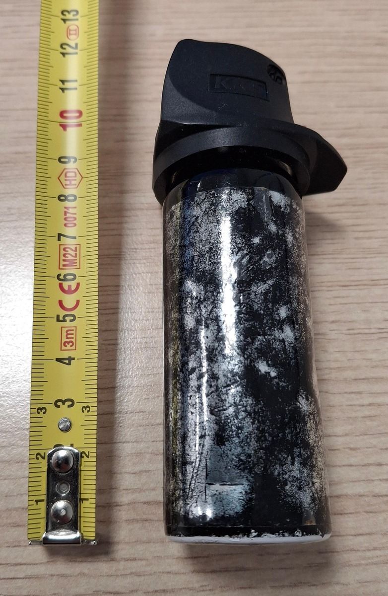 Ein von der Bundespolizei sichergestelltes Pfefferspray.