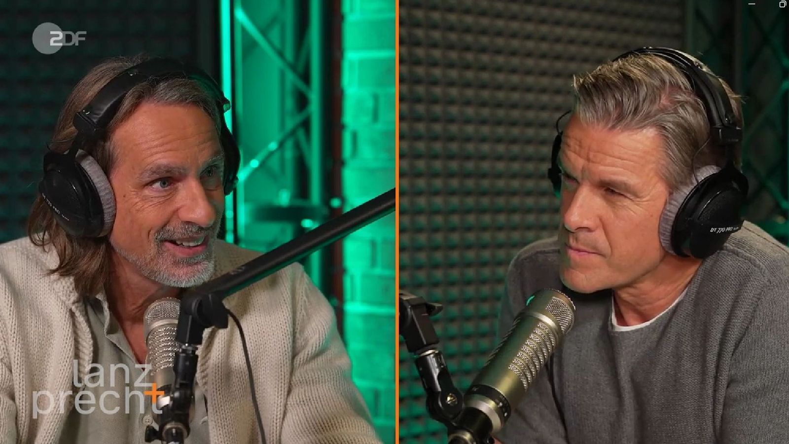 Richard David Precht (links) und Markus Lanz haben in ihrem Podcast „Lanz + Precht“ über Donald Trump gesprochen. (Bild: ZDF / Lanz+Precht)