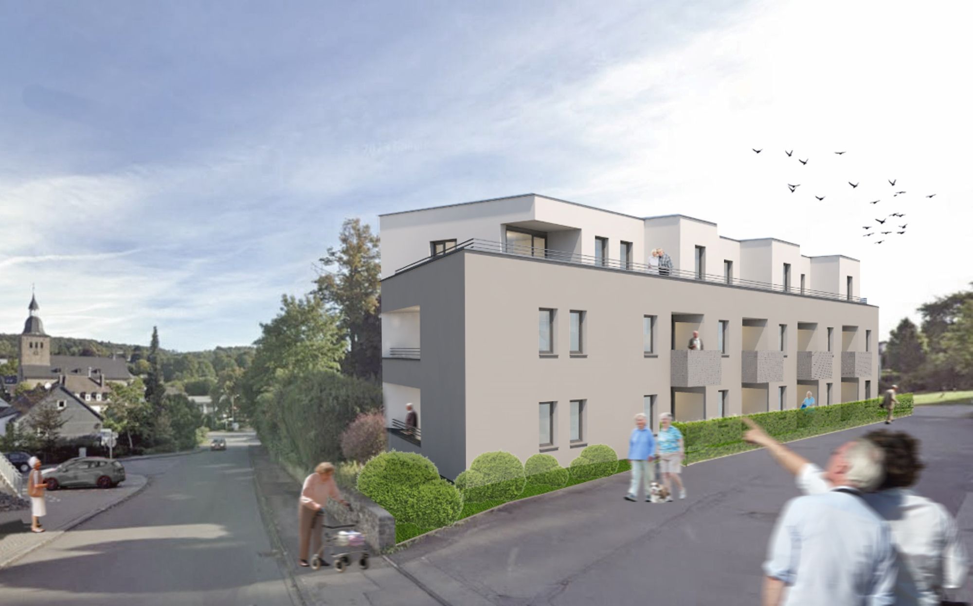 Das Neubauprojekt der Deutschordens-Altenzentren gGmbH mit zwölf Wohnungen entsteht an der Korbstraße.