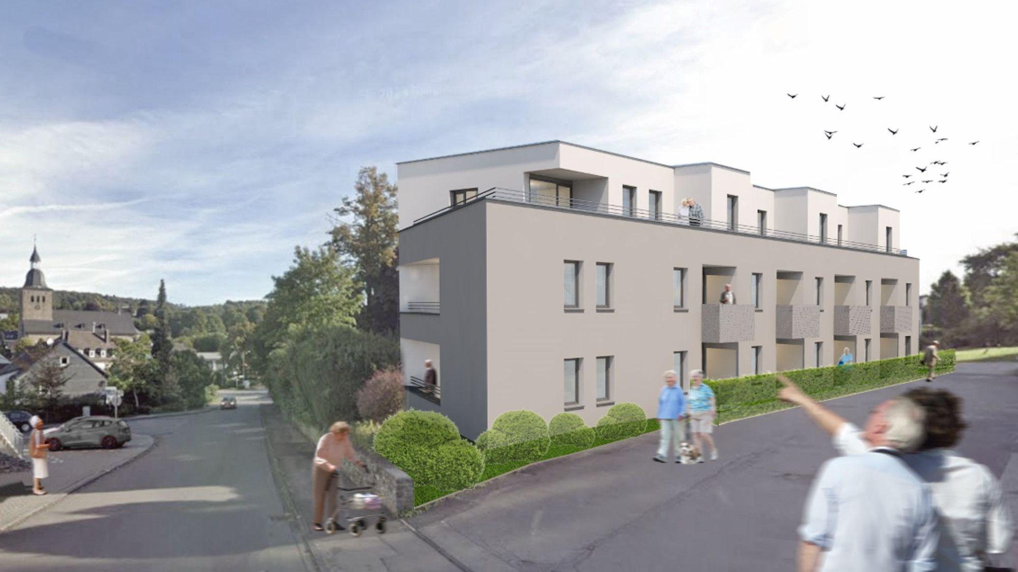 Das Neubauprojekt der Deutschordens-Altenzentren gGmbH mit zwölf Wohnungen entsteht an der Korbstraße.