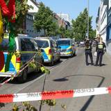 Die Polizei am Einsatzort in Köln-Ehrenfeld.