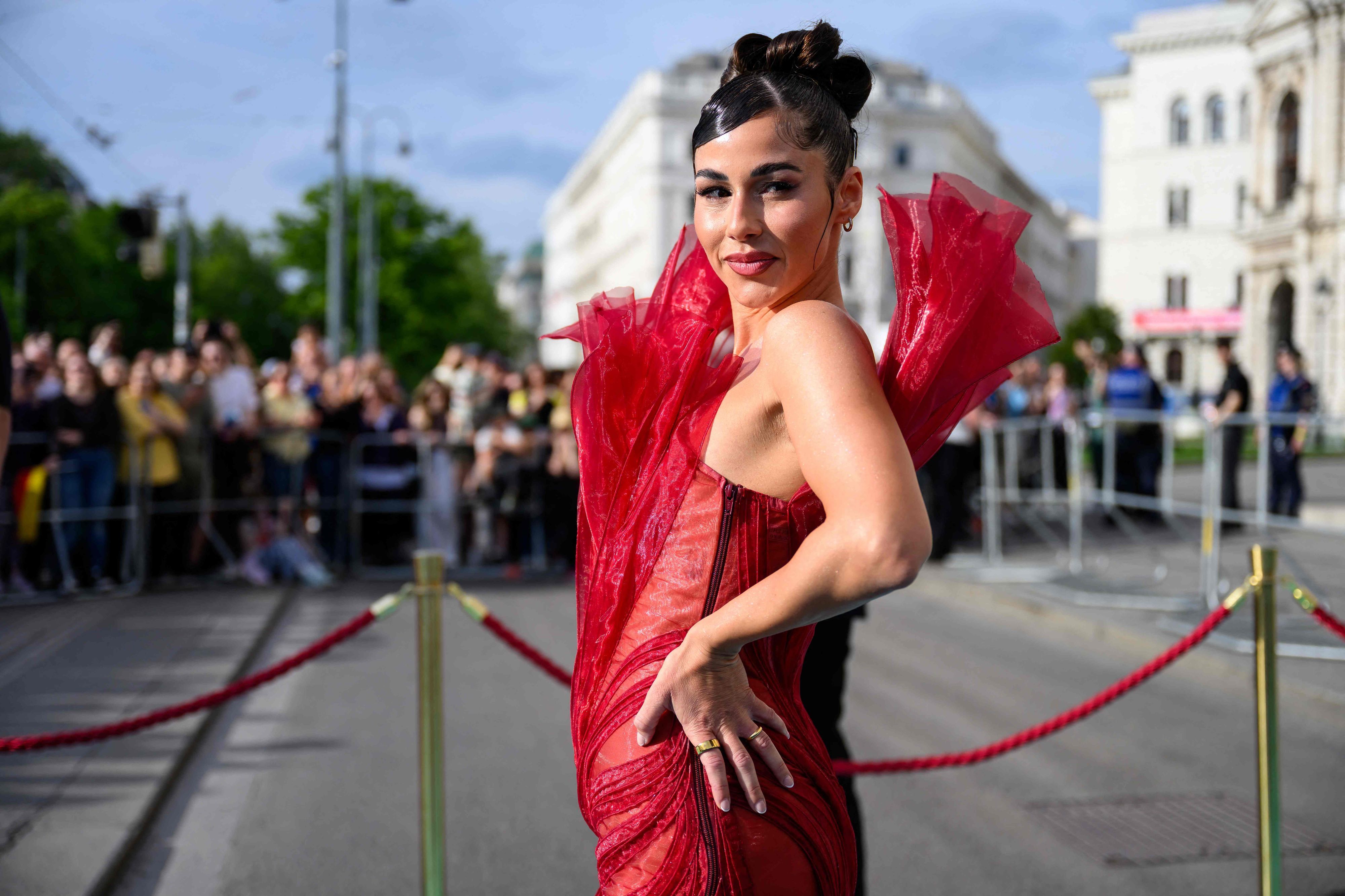 Sarah Engels beim ESC-Empfang in Wien.